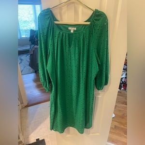 London Times Green Eyelet Dress
